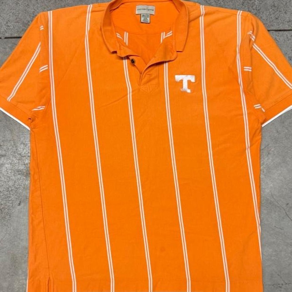 Vintage 90s Tennessee Volunteers Cutter & Buck Striped Golf Polo Shirt Sz XXL